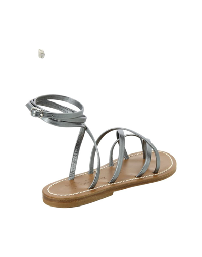 Kjacques K Jacques St Tropez Metallic Finish Thong Sandals With Slender Straps In Pink