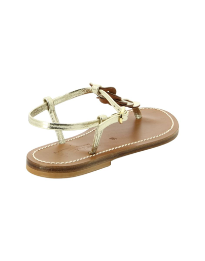 Kjacques Braided Thong Sandals In Metallic Finish In Gold