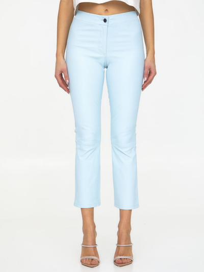 Shop Arma Light-blue Leather Pants