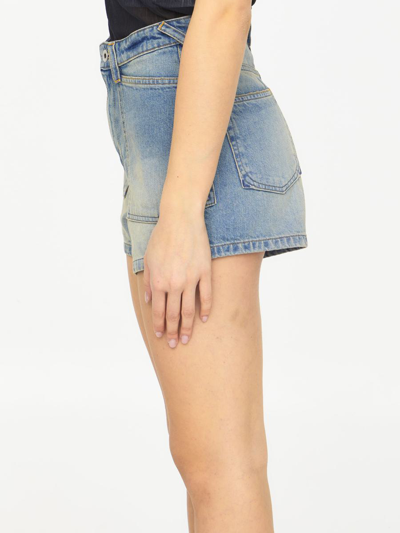 Kenzo Light-blue Denim Shorts In Blue
