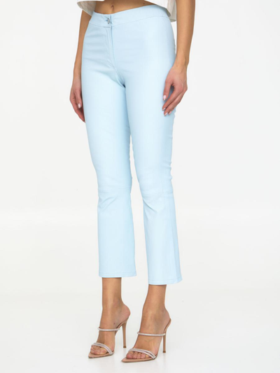 Shop Arma Light-blue Leather Pants