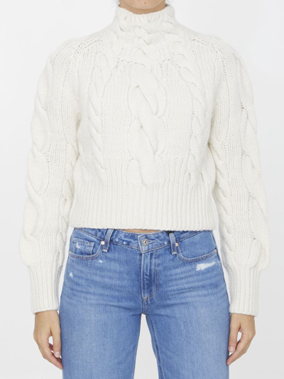 Shop Zimmermann Luminosity Cable Sweater In Ivory