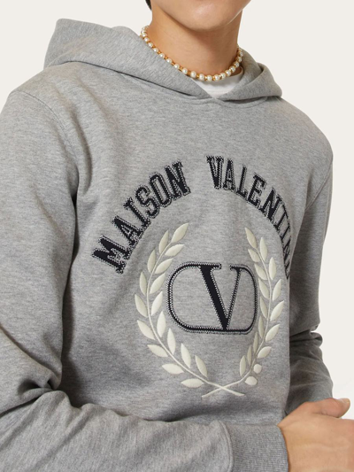 Shop Valentino Maison  Hoodie In Grey