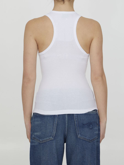 Shop Patou Medallion-embellished Cotton Tank Top In White