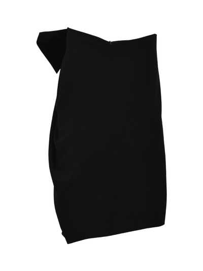 Shop Saint Laurent Mini Black Dress With Bow