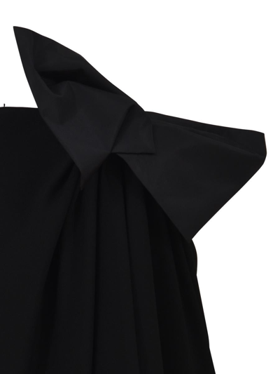 Saint Laurent Bow-embellished Strapless Crepe Dress In Black