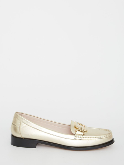 Shop Roger Vivier Morsetto Metal Buckle Loafers In Gold