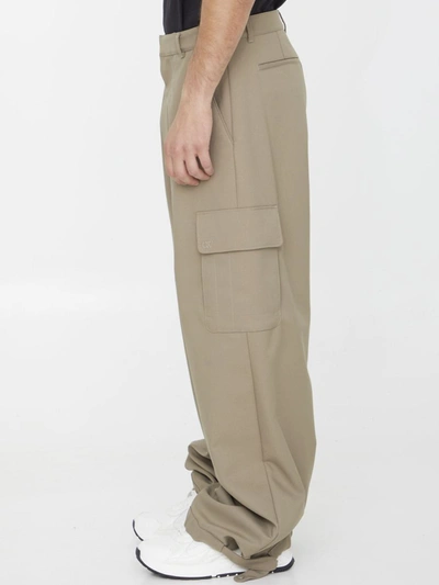 Shop Off-white Ow Emb Drill Cargo Pants In Beige