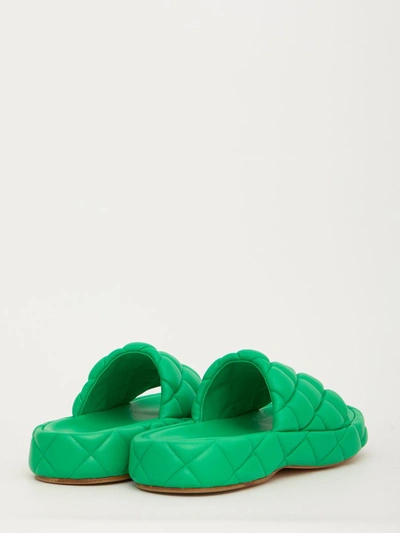 Shop Bottega Veneta Padded Green Sandals