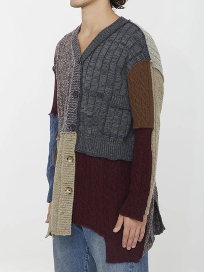 Dolce & Gabbana Patchwork Distressed Cardigan In Multicolor