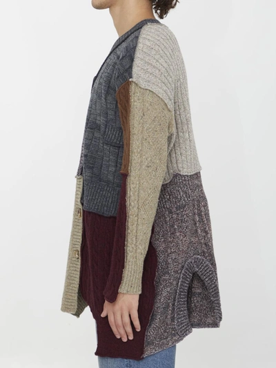 Dolce & Gabbana Patchwork Distressed Cardigan In Multicolor