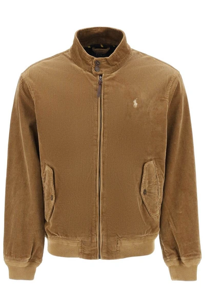 Shop Polo Ralph Lauren Blouson Jacket In Corduroy In Brown