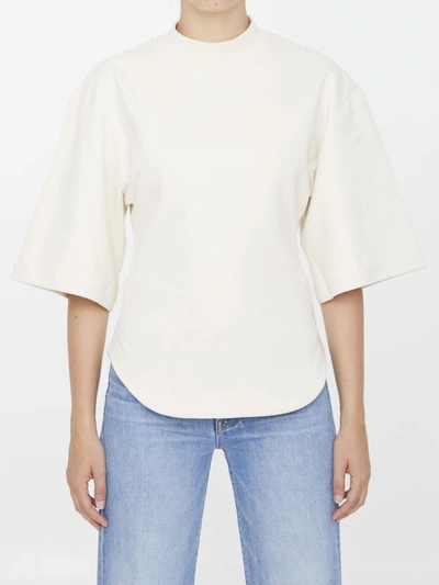 Shop Attico Ribbon T-shirt In Ivory