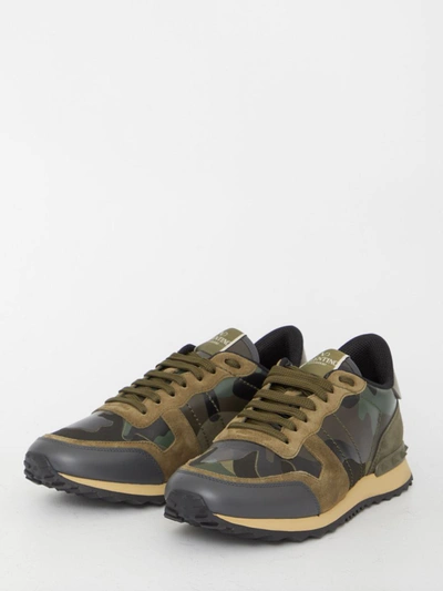 Shop Valentino Rockrunner Camouflage Sneakers In Green