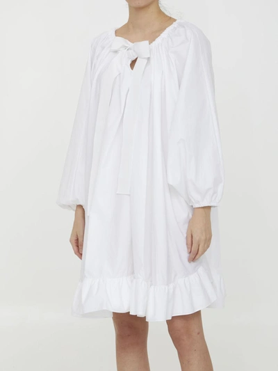 Shop Patou Ruffled Faille Dress In White
