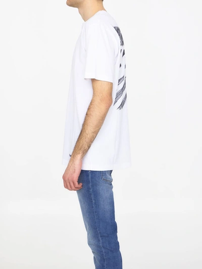 Shop Off-white Scribble Diagonal T-shirt In White