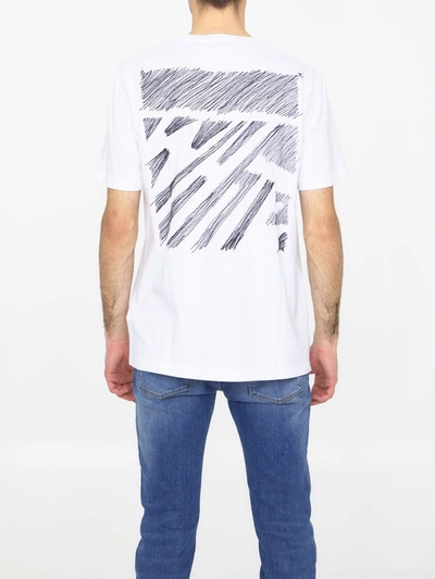 Shop Off-white Scribble Diagonal T-shirt In White