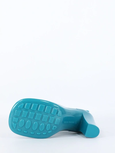Shop Bottega Veneta Shine Rubber Ankle Boots In Turquoise