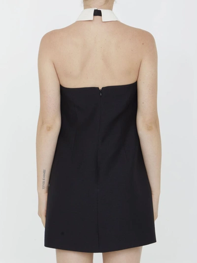 Shop Valentino Short Dress In Crepe Couture In Black
