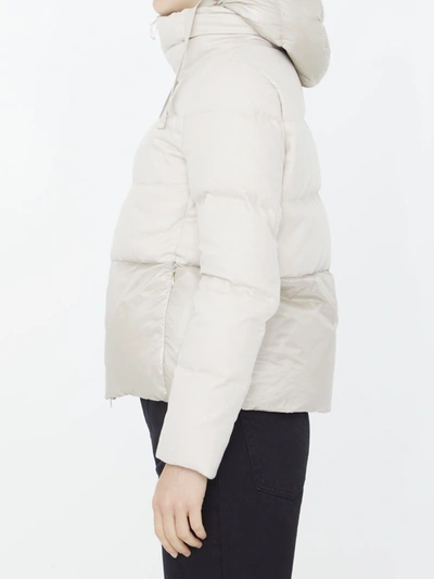 Shop Herno Silk And Cashmere Down Jacket In Cream