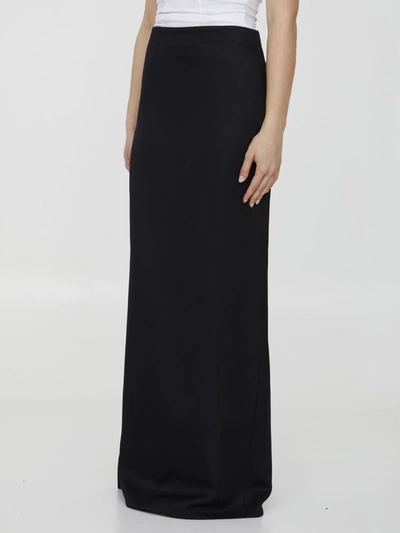 Shop Bottega Veneta Silk Twill Skirt In Black