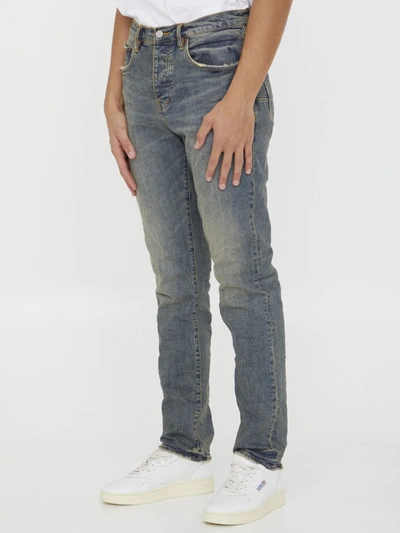 Shop Purple Brand Slim Jeans In Light-blue Denim