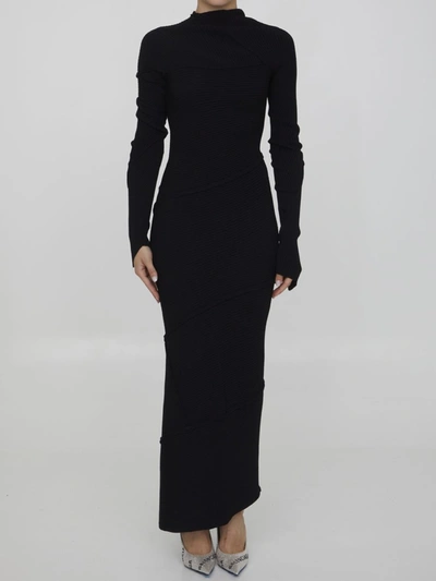 Shop Balenciaga Spiral Maxi Dress In Black