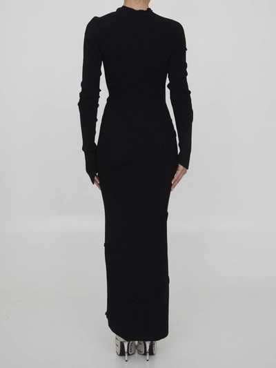 Balenciaga Paneled Ribbed-knit Maxi Dress In Black