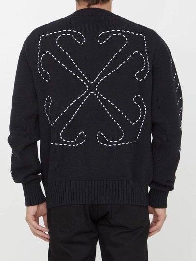 Shop Off-white Stitch Arrow Diags Sweater In Black