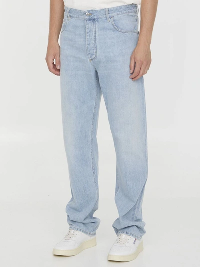 Shop Bottega Veneta Straight-leg Denim Jeans In Blue