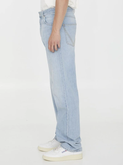 Shop Bottega Veneta Straight-leg Denim Jeans In Blue