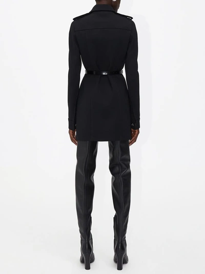 Shop Bottega Veneta Stretch Wool Minidress In Black