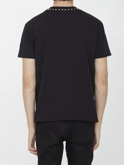 Shop Valentino Studded T-shirt In Black