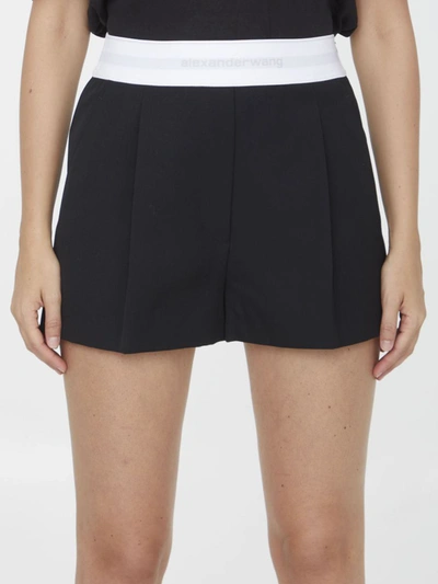 Shop Alexander Wang Tailored Shorts In Wool In Black