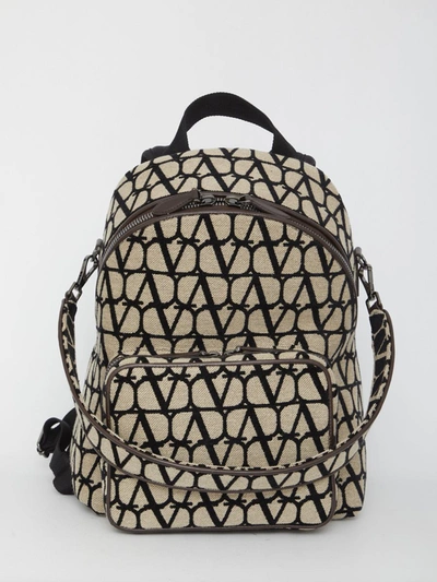 Shop Valentino Toile Iconographe Backpack In Beige