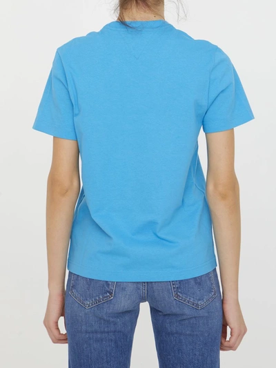 Shop Bottega Veneta Turquoise Cotton T-shirt