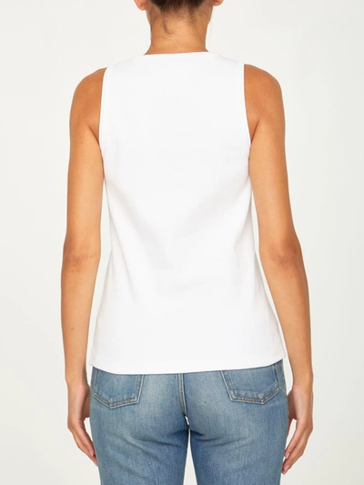 Shop Bottega Veneta White Cotton Tank Top