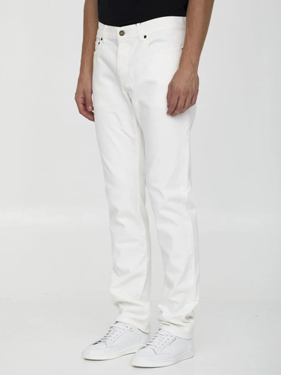 Shop Saint Laurent White Slim Jeans