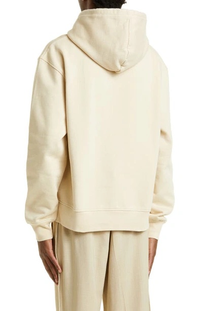 Shop Jacquemus Le Sweatshirt Organic Cotton Logo Hoodie In Light Beige