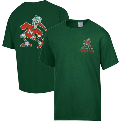Shop Comfort Wash Green Miami Hurricanes Vintage Logo T-shirt