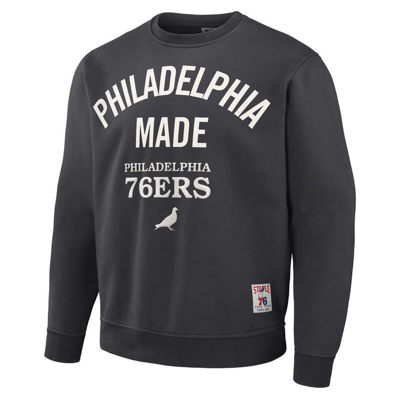 Shop Staple Nba X  Anthracite Philadelphia 76ers Plush Pullover Sweatshirt