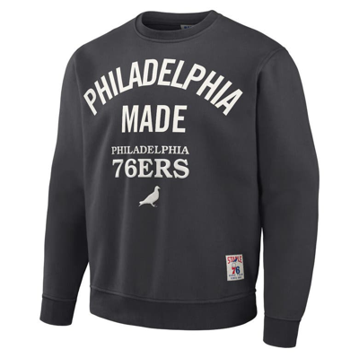 Staple Men's Nba X  Anthracite Philadelphia 76ers Plush Pullover Sweatshirt In Anthracite