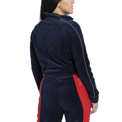 Shop Lusso Navy Boston Red Sox Nixie Raglan Full-zip Jacket