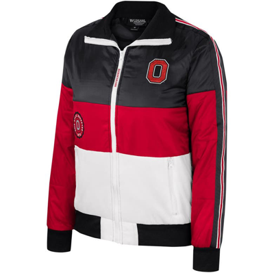 Shop The Wild Collective Scarlet Ohio State Buckeyes Color-block Puffer Full-zip Jacket