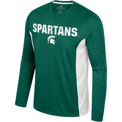 Shop Colosseum Green Michigan State Spartans Warm Up Long Sleeve T-shirt