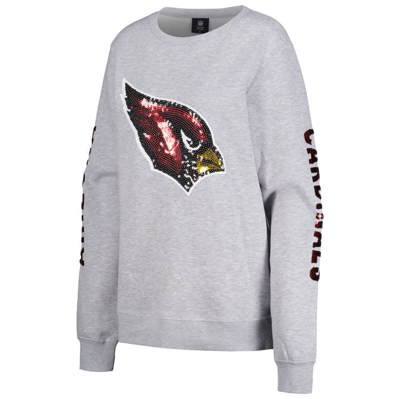 Shop Cuce Heather Gray Arizona Cardinals Sequined Logo Pullover Sweatshirt