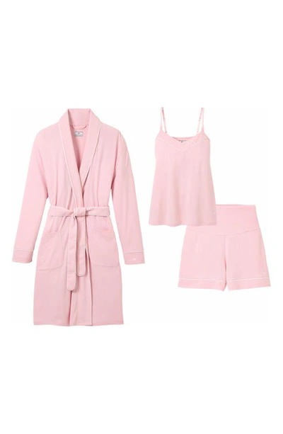 Shop Petite Plume The Must Have 3-piece Cotton Maternity Set In Pink