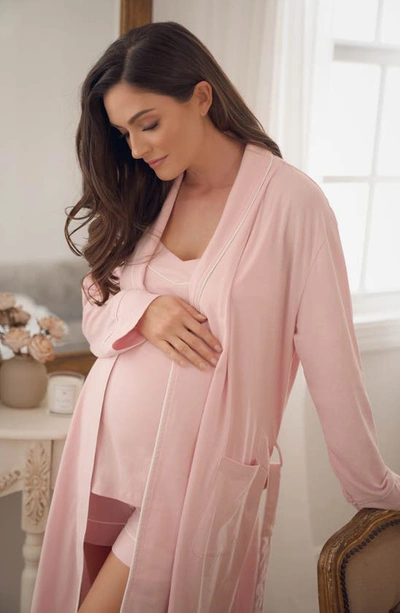 Shop Petite Plume The Must Have 3-piece Cotton Maternity Set In Pink