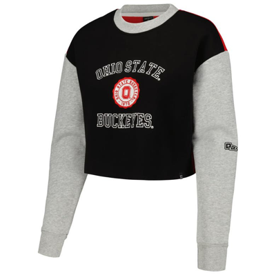 Shop Hype And Vice Black Ohio State Buckeyes Colorblock Rookie Crew Pullover Sweatshirt