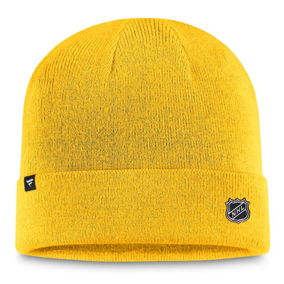 Shop Fanatics Branded  Gold Nashville Predators Authentic Pro Cuffed Knit Hat